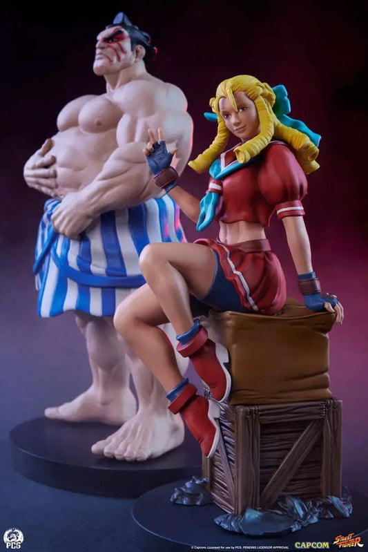Street Fighter Street Jam Estatuas 1/10 Karin & E. Honda action figures by Premium Collectibles Studio, red Karin outfit