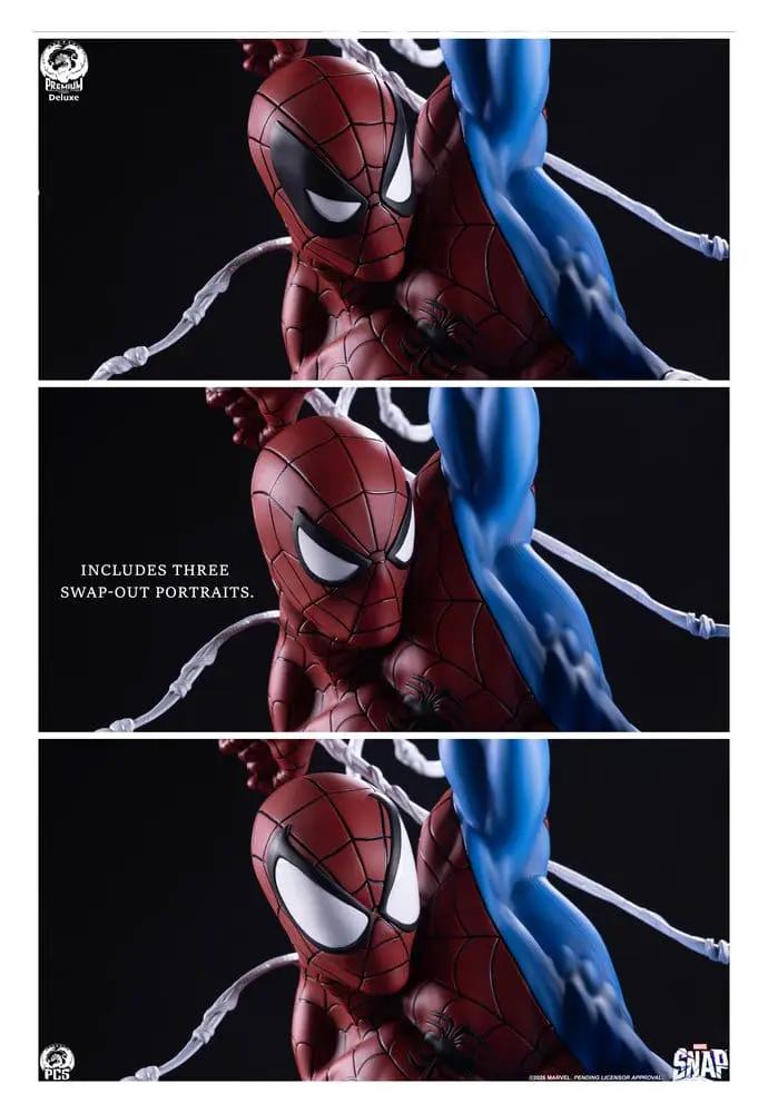 Estatua Spider-Man Marvel Snap 1/3 Deluxe, 71 cm, Premium Collectibles Studio; figura con 3 retratos intercambiables.