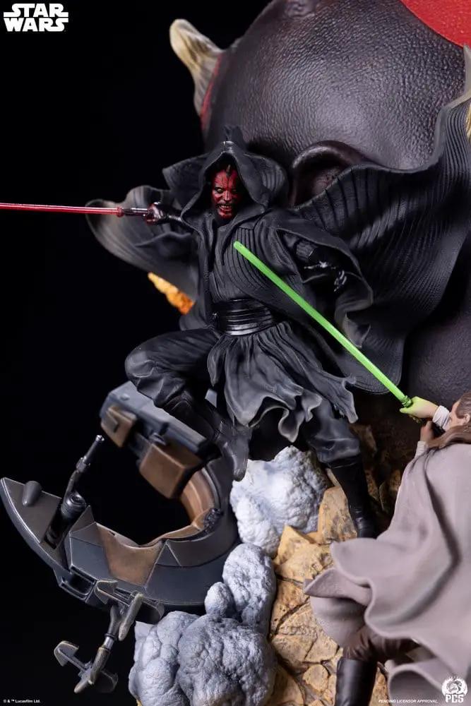Darth Maul Star Wars fine art bust, black robes, red face, dual red and green lightsabers, 37 cm, Premium Collectibles Studio