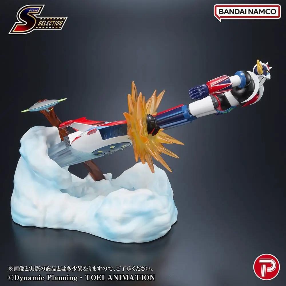 Figura PVC Grendizer Scene Selection, 14 cm, acción dinámica con explosión naranja y base de nieve; Bandai Namco