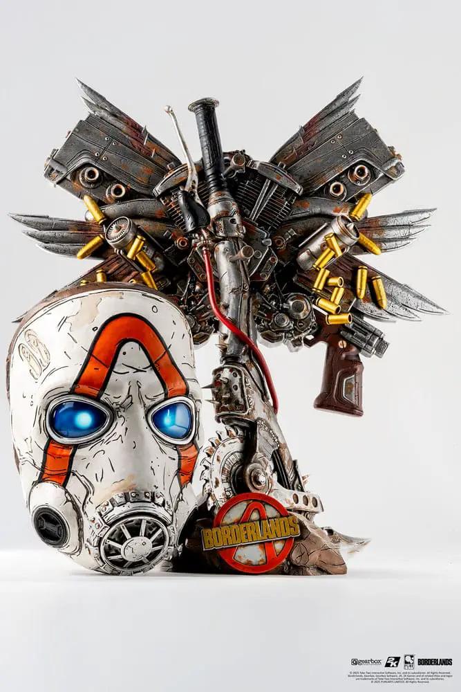  Borderlands Psycho Bandit mask sculpture by Pure Arts, 1/1 scale with metallic wings and Borderlands logo