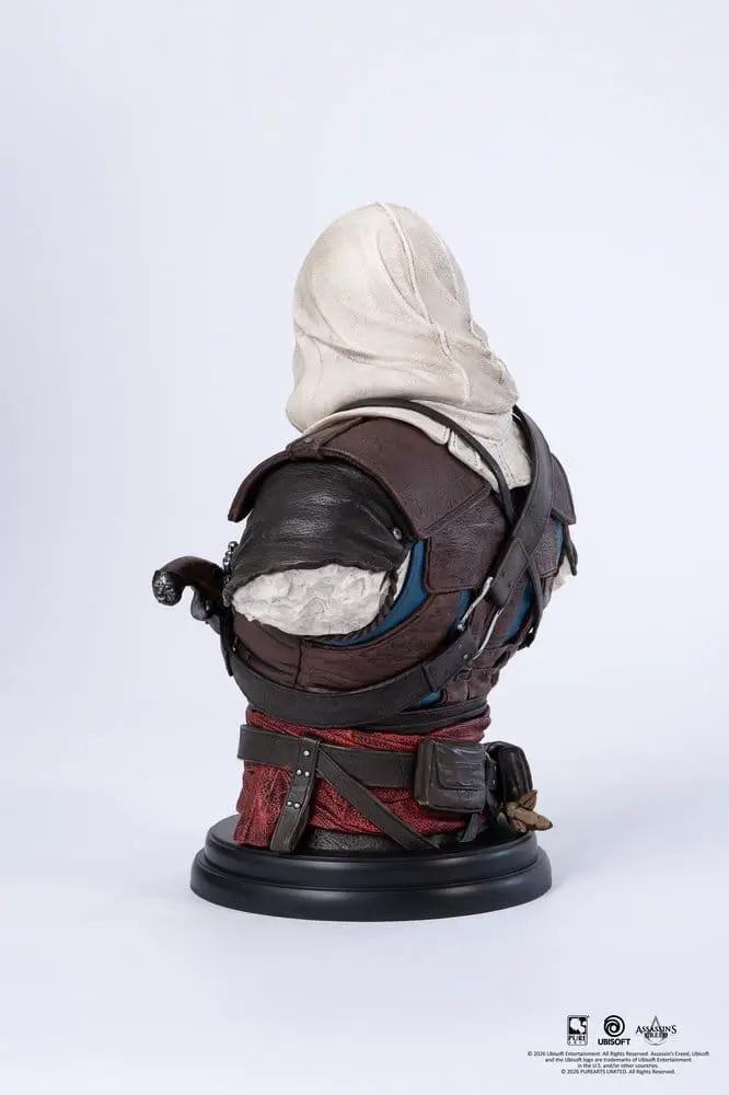 Assassin’s Creed Black Flag Edward Kenway 1/4 Scale Bust by PURE ARTS; hooded pirate collectible in brown leather armor.