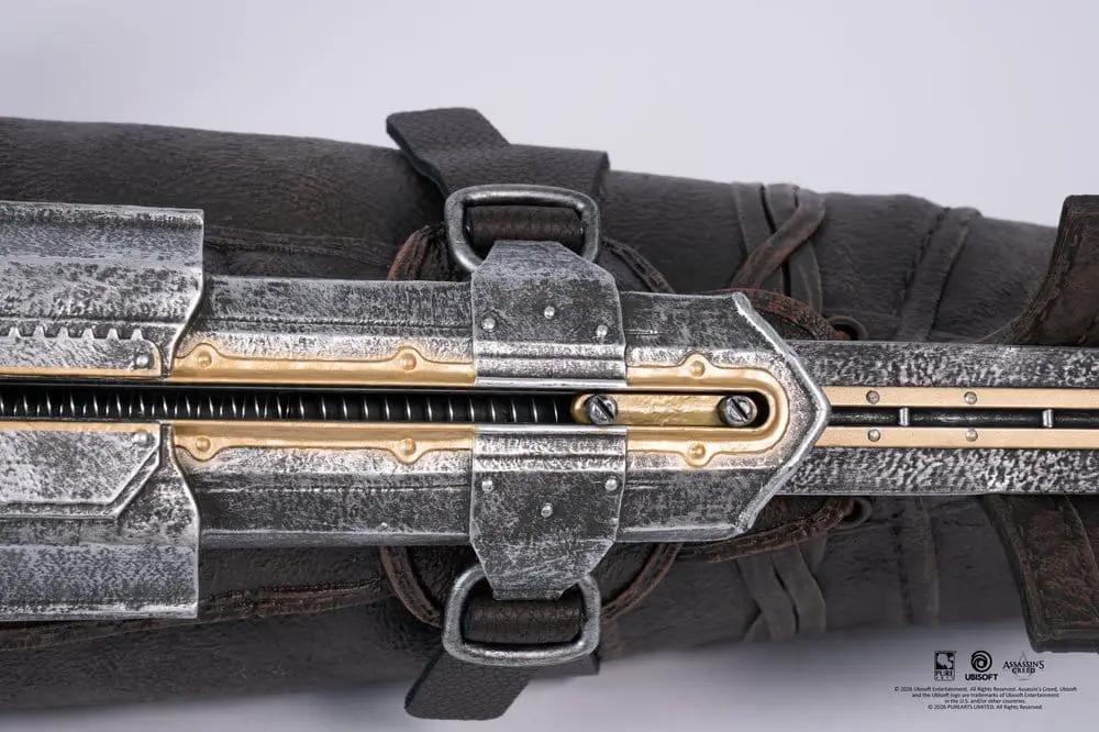 Assassin’s Creed Black Flag Edward Kenway Hidden Blade Replica by PURE ARTS, weathered metal with gold accents, collectible