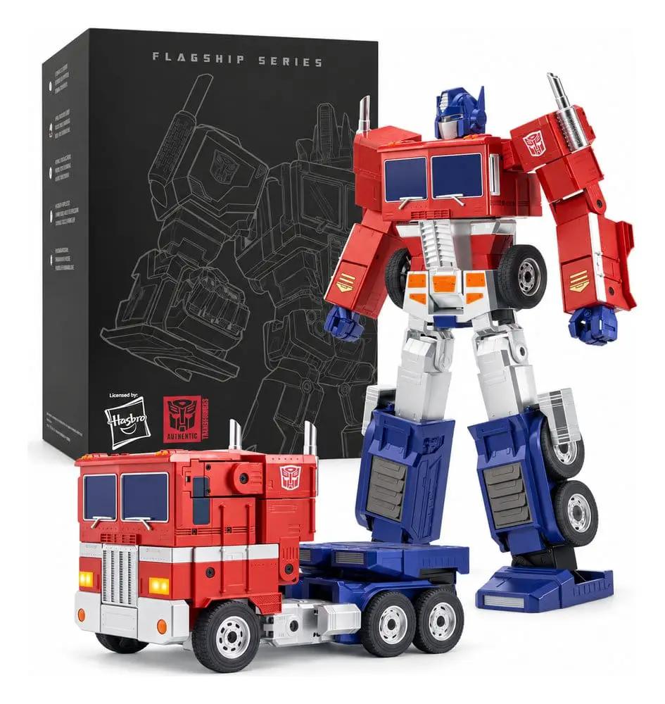 Figura de acción ROBOSEN Transformers G1 Optimus Prime interactivo, 48 cm, robot rojo y azul con camión rojo