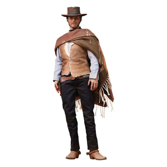 Figura de acción 1/6 Clint Eastwood The Man With No Name, SIDESHOW COLLECTIBLES, 30 cm, poncho y sombrero marrón