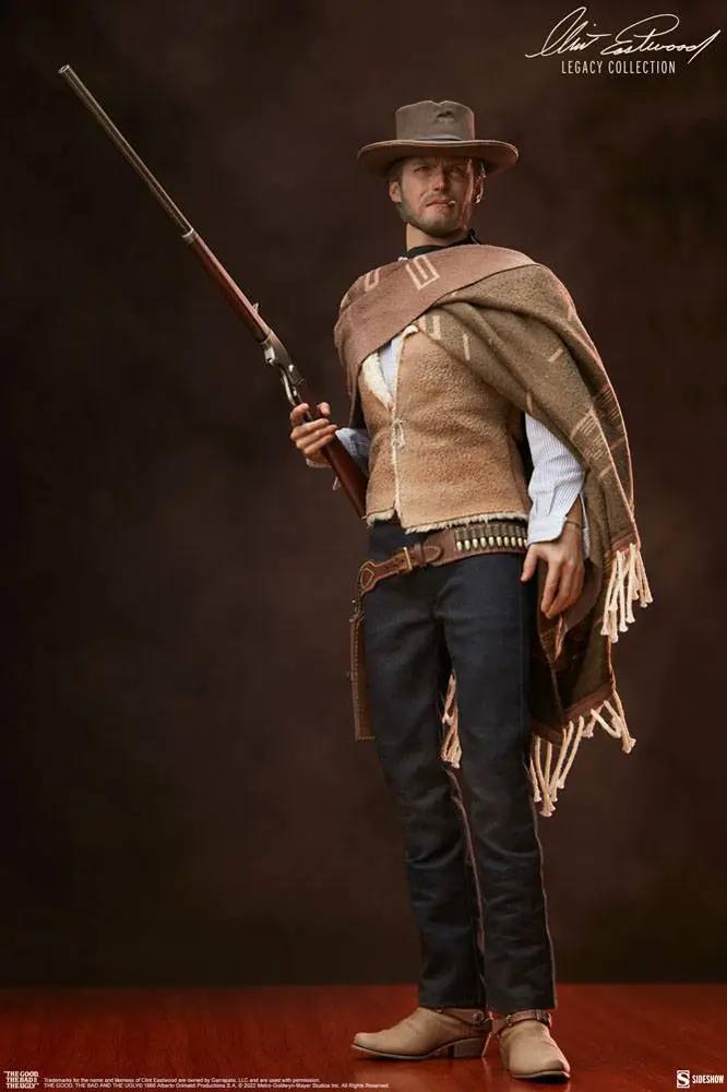 Figura de acción 1/6 Clint Eastwood The Man With No Name, SIDESHOW COLLECTIBLES Legacy Collection, poncho beige.