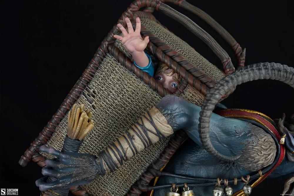 Krampus statue, 48 cm, blue-gray costume; Sideshow Originals seasonal decoration with woven basket.