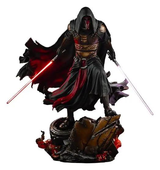 Estatua premium Star Wars Darth Revan 1/4 de SIDESHOW COLLECTIBLES, figura de acción de 58 cm con sables rojo y morado.