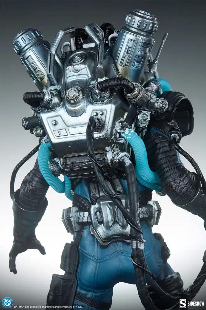 Mr. Freeze premium statue by Sideshow Collectibles; blue metallic suit with hoses and back-mounted machinery.