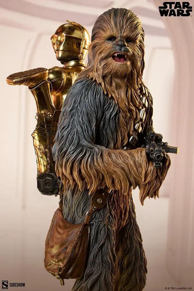 Estatua premium Star Wars Chewbacca y C-3PO, 2 figuras, SIDESHOW COLLECTIBLES, 63 cm