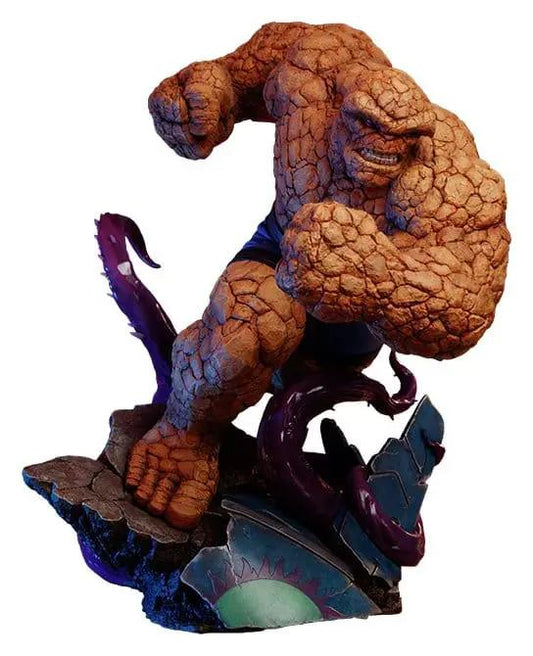 Figura The Thing de Marvel, estatua premium 55 cm, SIDESHOW COLLECTIBLES, base rocosa.