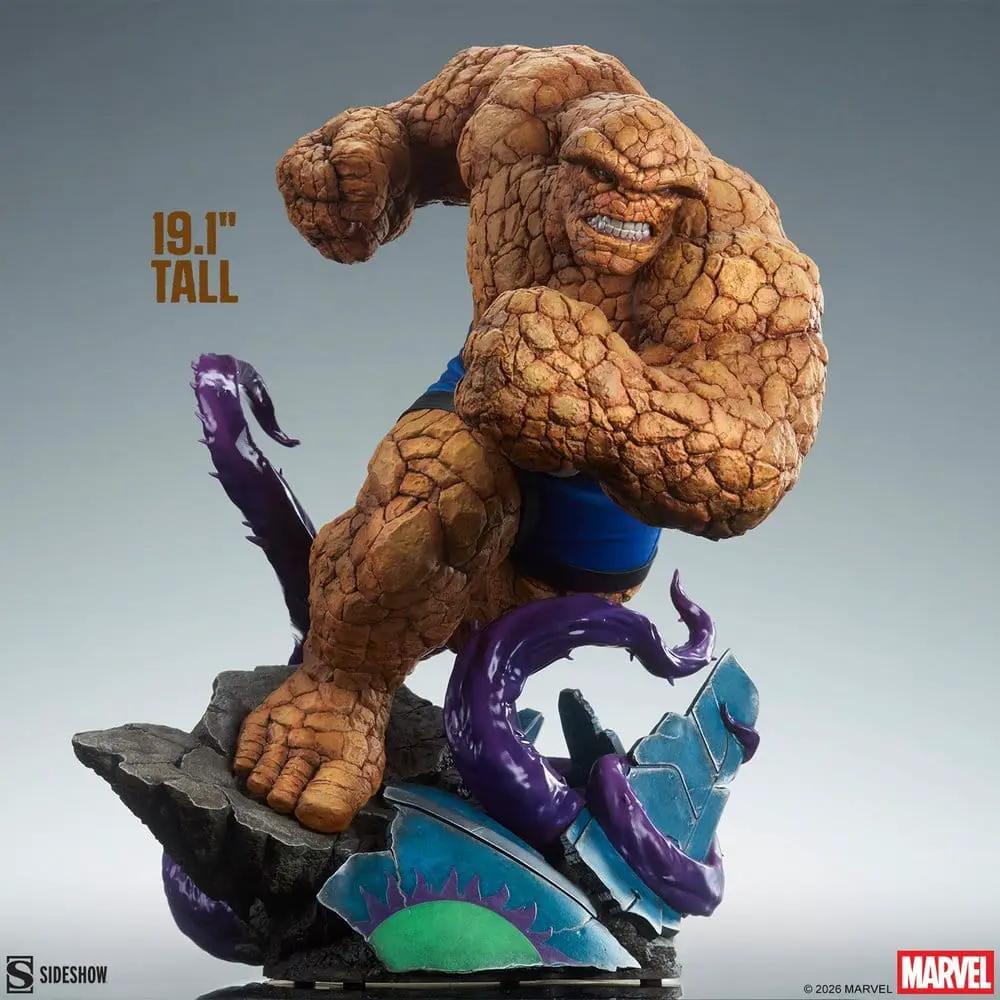 The Thing Premium Format statue by Sideshow Collectibles, 19.1 inches tall with orange rocky texture on a stylized base