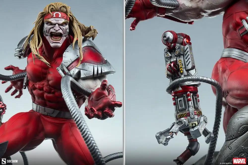 Omega Red premium format figure by Sideshow Collectibles, 48 cm, red suit with silver armor and tentacles.