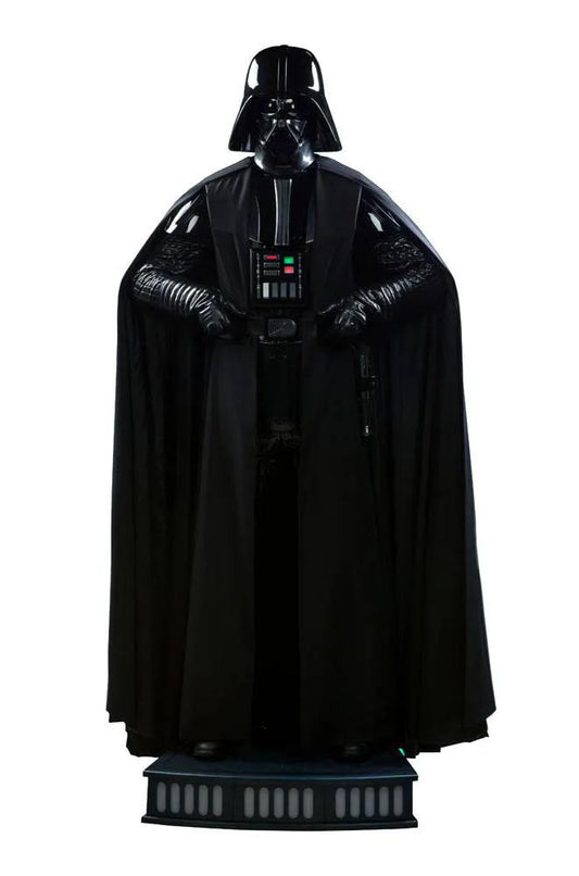 Estatua de Darth Vader tamaño real (233 cm) de SIDESHOW COLLECTIBLES, figura de Star Wars con capa negra y base.