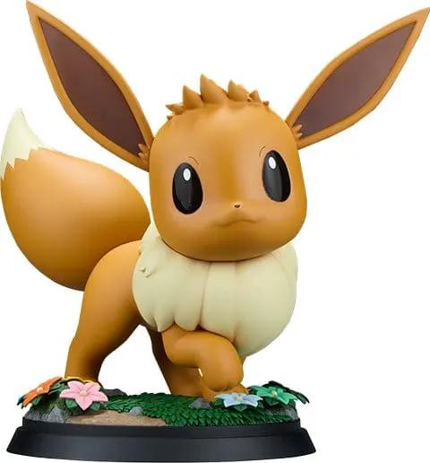 Figura de acción Eevee Pokémon, 34 cm, de SIDESHOW COLLECTIBLES, base con plantas.