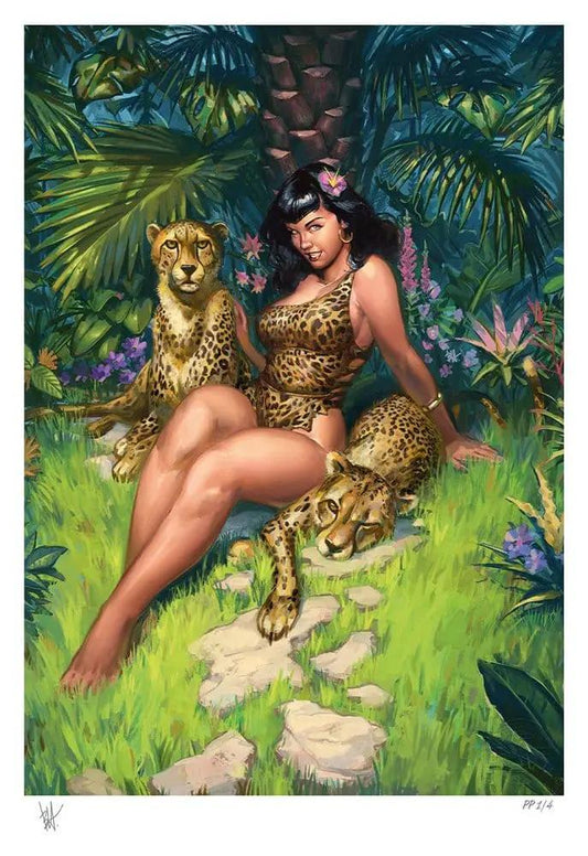 Bettie Page Litografia Jungle Bettie 46 x 61 cm - sin marco