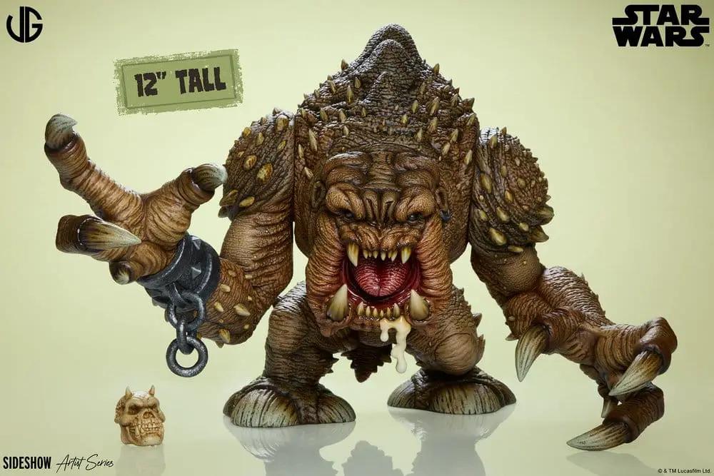 Rancor estatua coleccionable Star Wars de SIDESHOW COLLECTIBLES, 31 cm, marrón, con cadena y cráneo.