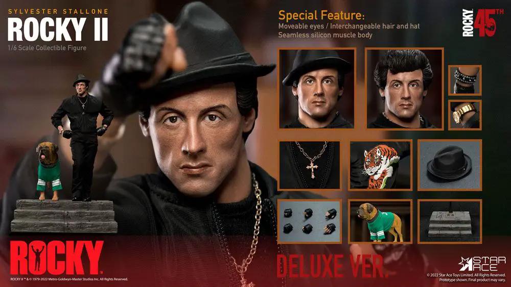 Rocky II 1/6 scale deluxe figure by STAR ACE COLLECTIBLES, 30cm, packaging showcases accessories and deluxe version.
