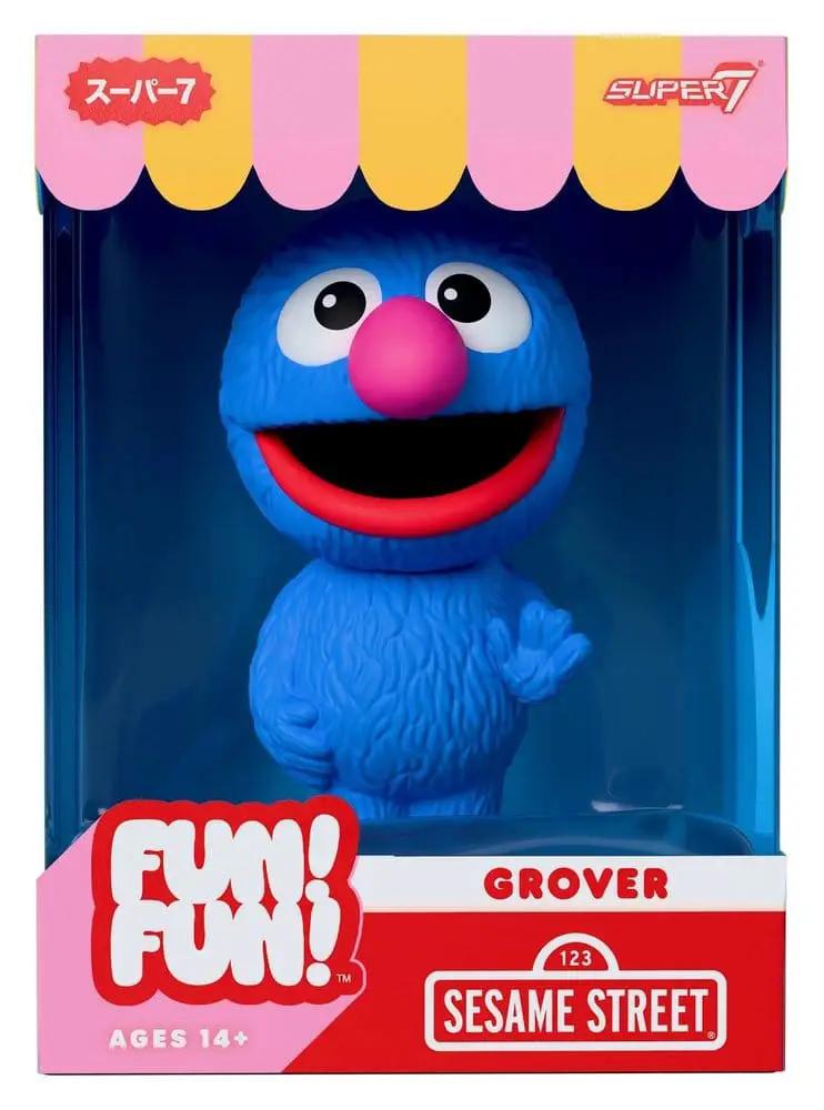 Grover soft vinyl action figure from Sesame Street, blue body, 18 cm, by SUPER 7