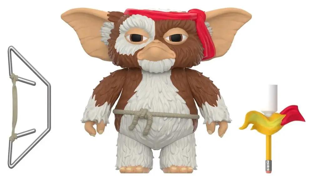 Gremlins Figura ReAction Gizmo de SUPER 7, 23 cm, con banda roja y cinturón, incluye soporte y antorcha