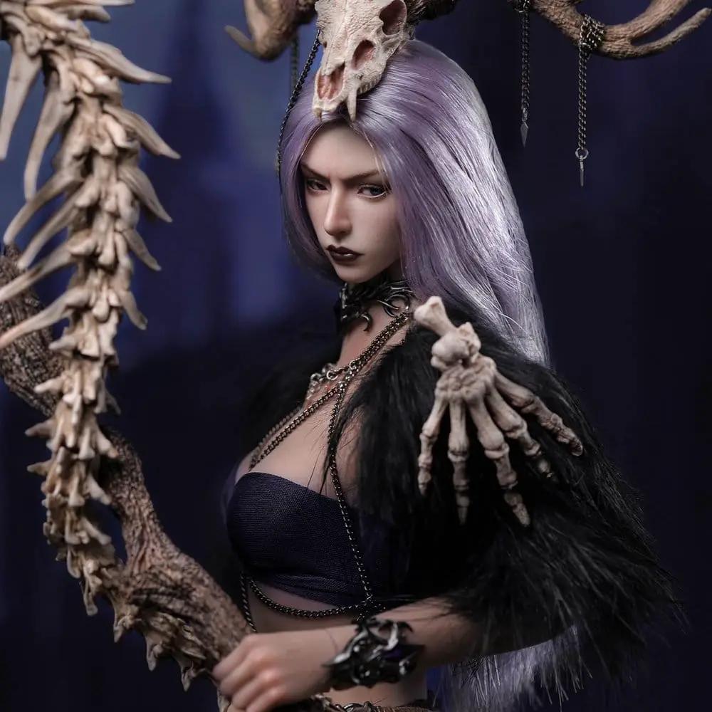 Serpent Kin Figura 1/6 Calamity action figure TBLEAGUE, purple hair, skull antler headpiece, black fur cape