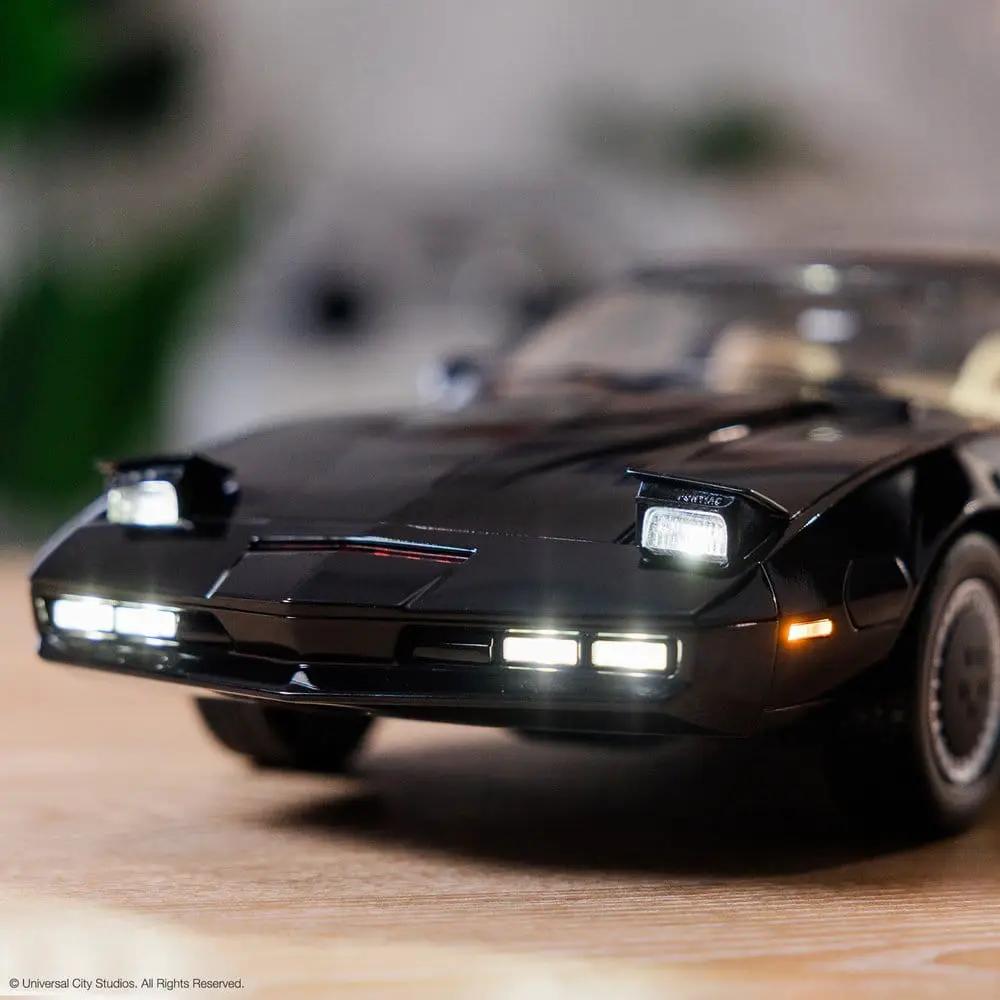 Coche de juguete El Coche Fantástico KITT Diecast 1/10, negro con faros delanteros encendidos