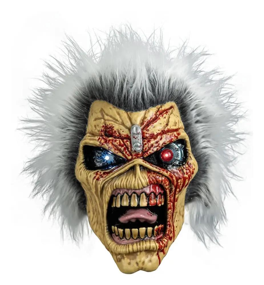 Máscara Iron Maiden Injection 50th Anniversary Deluxe con cabello gris y rostro sangriento.