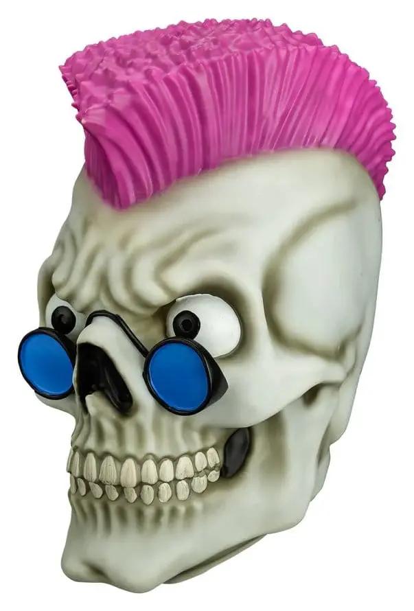 Máscara de vinilo Pesadillas Curly, de TRICK OR TREAT STUDIOS, skull con mohawk rosa y gafas azules