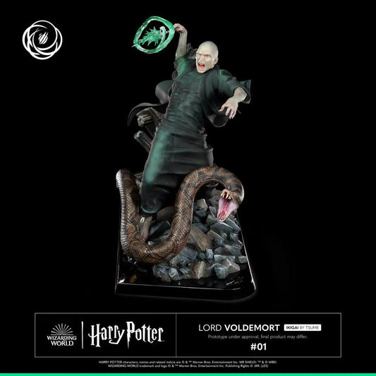 TSUME IKIGAI Lord Voldemort 1/6 action figure, green robes with brown snake on rocky base