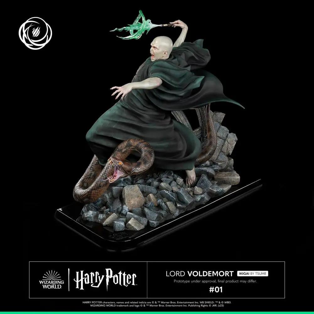 Figura de acción TSUME IKIGAI Lord Voldemort 32 cm, capa verde y base rocosa con serpiente