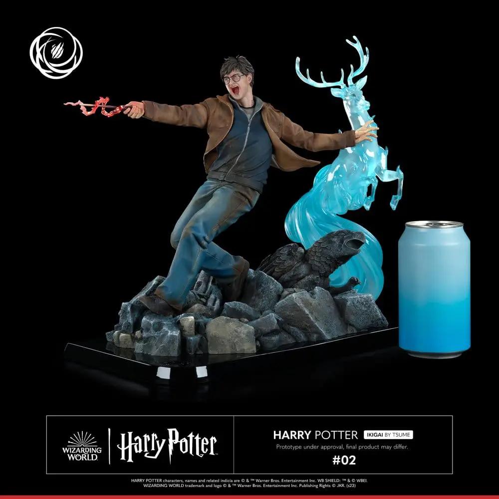Figura de acción Harry Potter 1/6 IKIGAI 30 cm de TSUME, con base rocosa y Patronus ciervo azul translúcido
