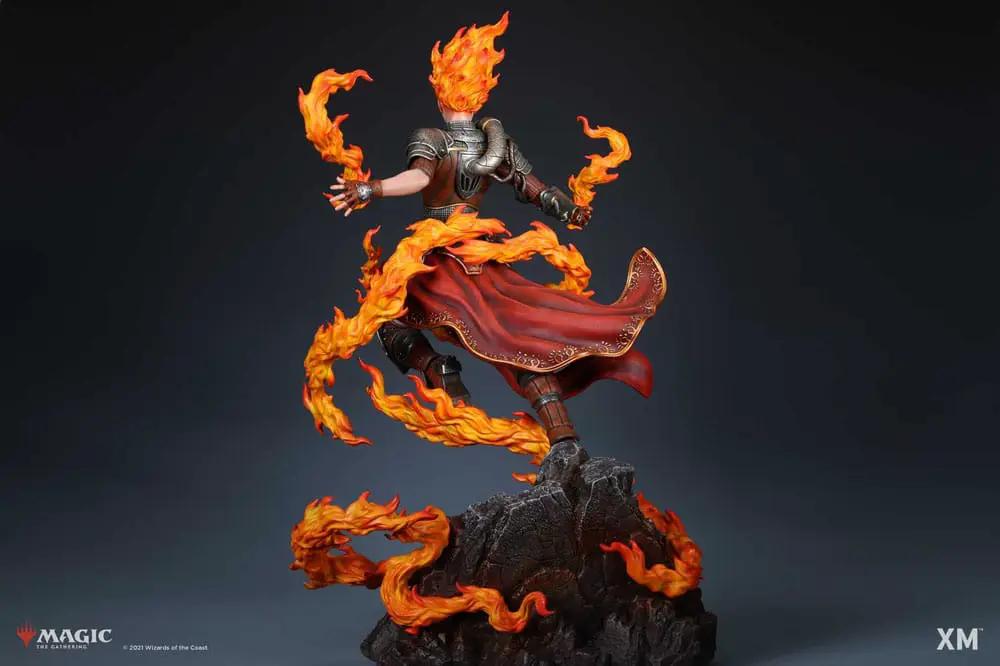 XM Studio 1/4 scale statue of Chandra Nalaar from Magic: The Gathering, 58 cm, fiery flames around a rocky pedestal.