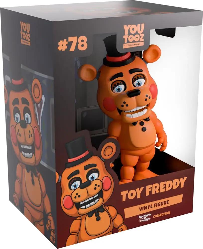 Youtooz Five Nights at Freddy's Toy Freddy vinyl figure, 12 cm, orange with top hat, in windowed box